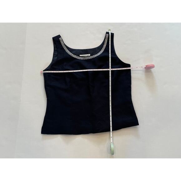 NWT Coldwater Creek Navy Linen Blend Embroidered Blazer / Jacket & Tank Set, 8 - Picture 13 of 15